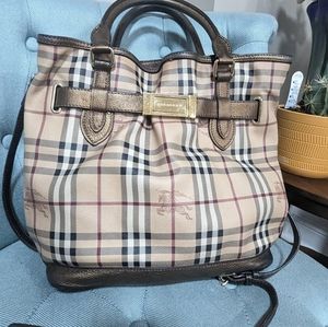 Burberry " Golderton" haymaker tote bag with metallic trim